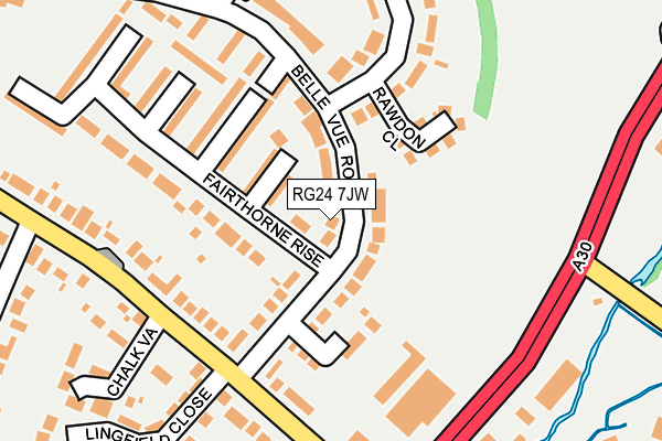 RG24 7JW map - OS OpenMap – Local (Ordnance Survey)