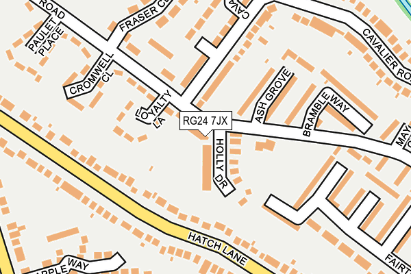RG24 7JX map - OS OpenMap – Local (Ordnance Survey)