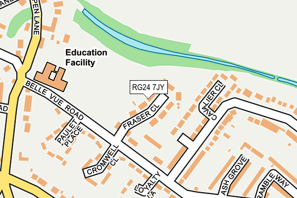 RG24 7JY map - OS OpenMap – Local (Ordnance Survey)