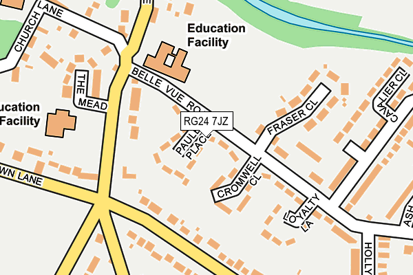 RG24 7JZ map - OS OpenMap – Local (Ordnance Survey)