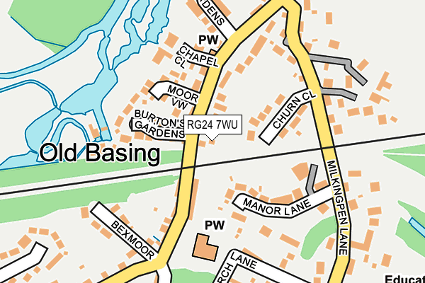 RG24 7WU map - OS OpenMap – Local (Ordnance Survey)