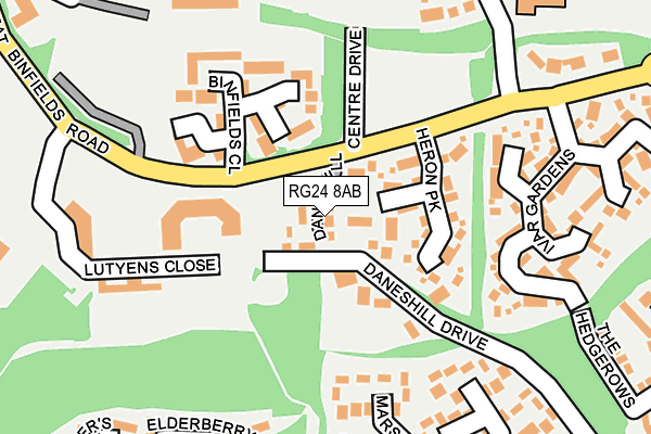 RG24 8AB map - OS OpenMap – Local (Ordnance Survey)