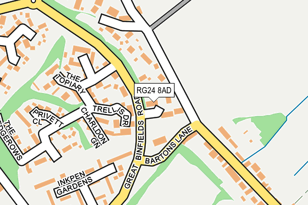 RG24 8AD map - OS OpenMap – Local (Ordnance Survey)