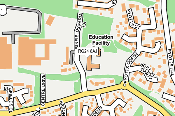 RG24 8AJ map - OS OpenMap – Local (Ordnance Survey)