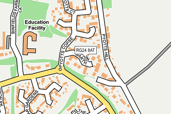 RG24 8AT map - OS OpenMap – Local (Ordnance Survey)