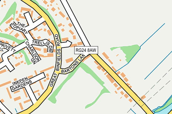 RG24 8AW map - OS OpenMap – Local (Ordnance Survey)