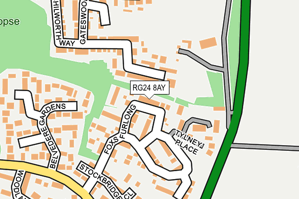 RG24 8AY map - OS OpenMap – Local (Ordnance Survey)