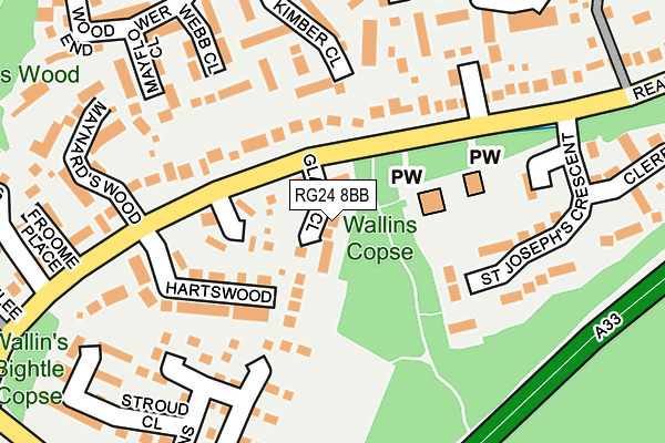 RG24 8BB map - OS OpenMap – Local (Ordnance Survey)