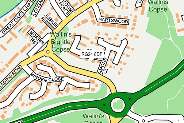 RG24 8DF map - OS OpenMap – Local (Ordnance Survey)