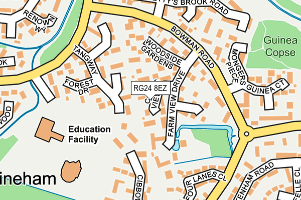 RG24 8EZ map - OS OpenMap – Local (Ordnance Survey)