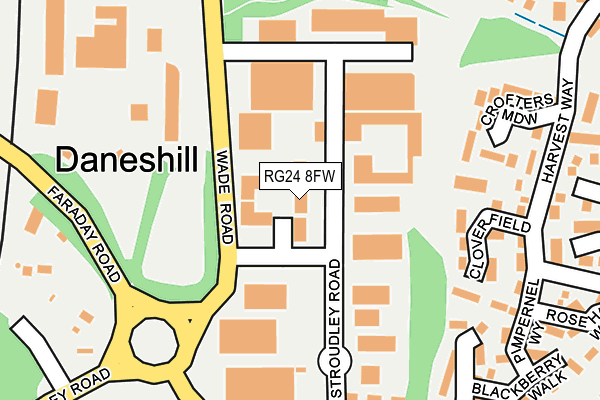 RG24 8FW map - OS OpenMap – Local (Ordnance Survey)