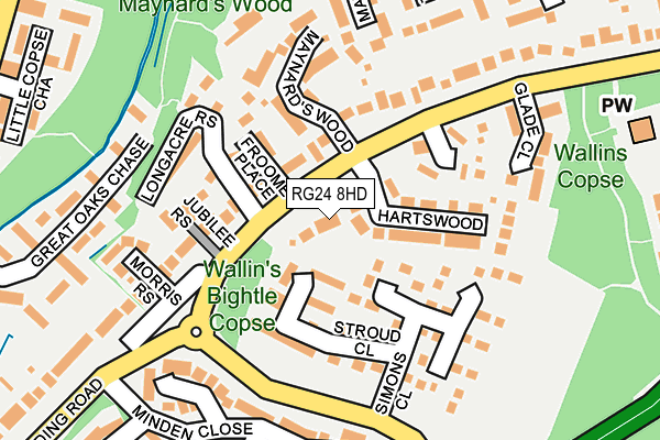 RG24 8HD map - OS OpenMap – Local (Ordnance Survey)