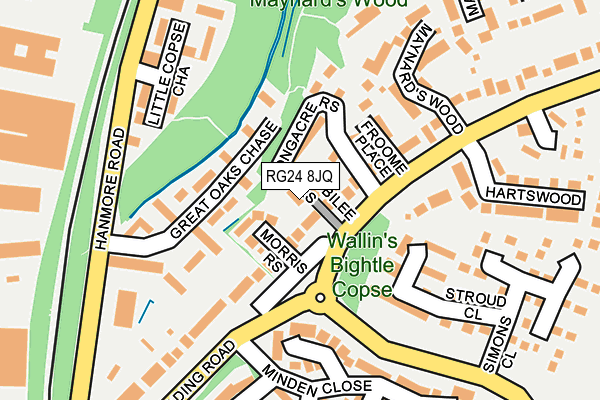 RG24 8JQ map - OS OpenMap – Local (Ordnance Survey)