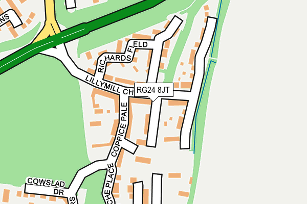 RG24 8JT map - OS OpenMap – Local (Ordnance Survey)