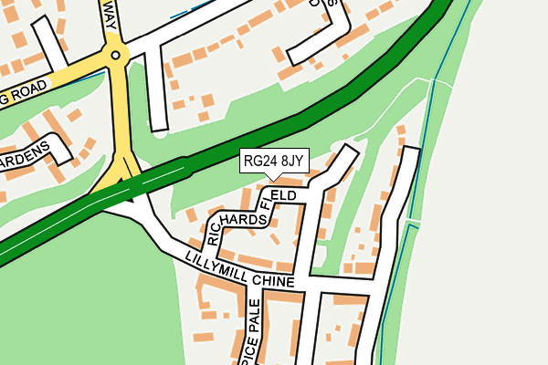 RG24 8JY map - OS OpenMap – Local (Ordnance Survey)