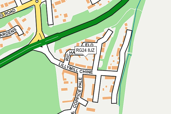 RG24 8JZ map - OS OpenMap – Local (Ordnance Survey)