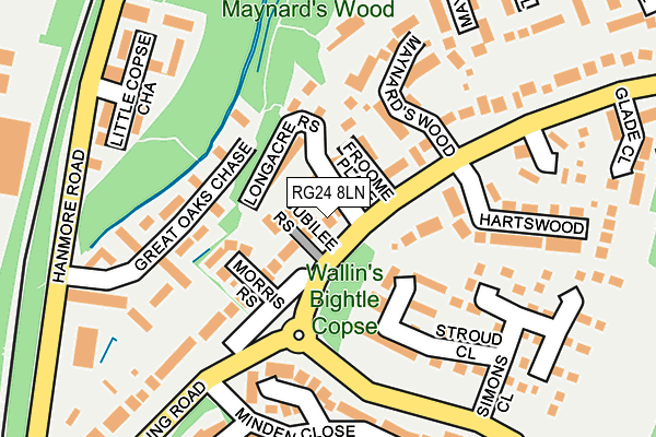 RG24 8LN map - OS OpenMap – Local (Ordnance Survey)