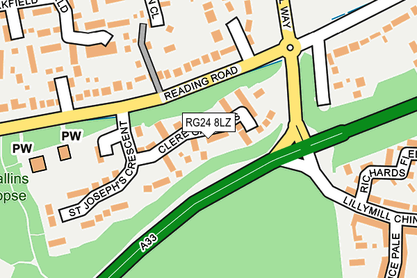 RG24 8LZ map - OS OpenMap – Local (Ordnance Survey)