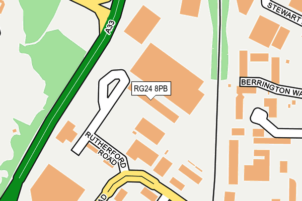 RG24 8PB map - OS OpenMap – Local (Ordnance Survey)