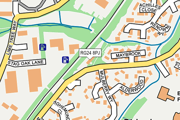 RG24 8PJ map - OS OpenMap – Local (Ordnance Survey)