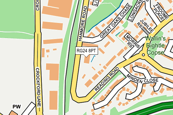 RG24 8PT map - OS OpenMap – Local (Ordnance Survey)