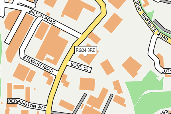 RG24 8PZ map - OS OpenMap – Local (Ordnance Survey)