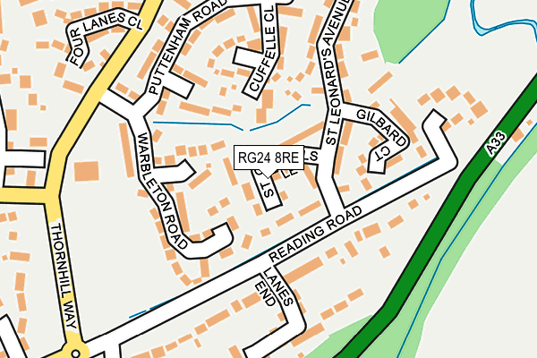 RG24 8RE map - OS OpenMap – Local (Ordnance Survey)