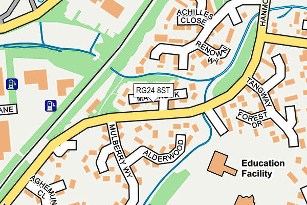 RG24 8ST map - OS OpenMap – Local (Ordnance Survey)