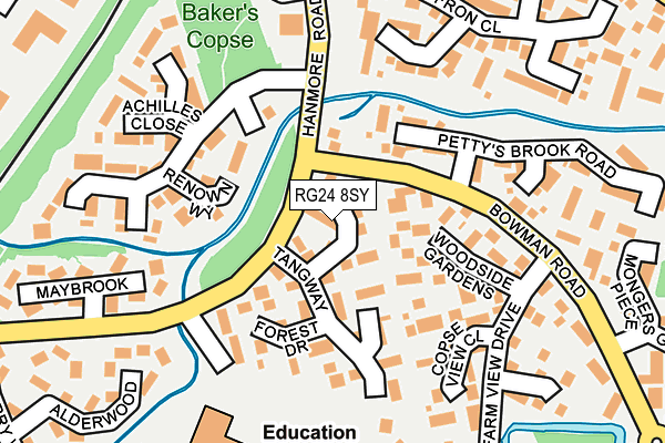 RG24 8SY map - OS OpenMap – Local (Ordnance Survey)