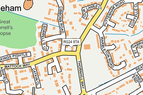 RG24 8TA map - OS OpenMap – Local (Ordnance Survey)