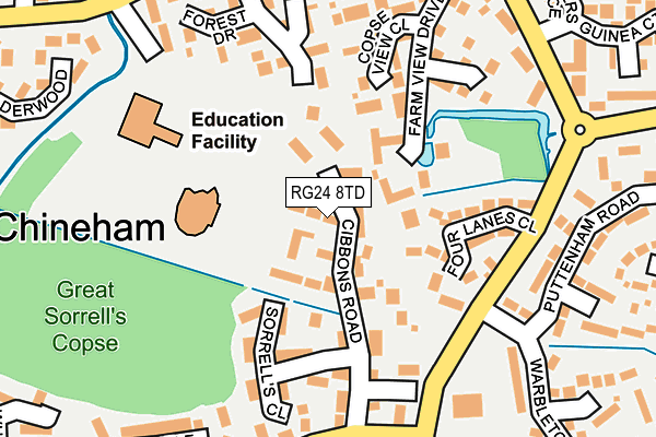 RG24 8TD map - OS OpenMap – Local (Ordnance Survey)