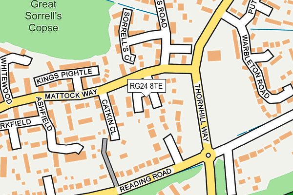 RG24 8TE map - OS OpenMap – Local (Ordnance Survey)