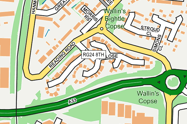 RG24 8TH map - OS OpenMap – Local (Ordnance Survey)