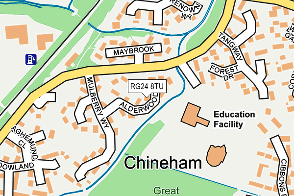 RG24 8TU map - OS OpenMap – Local (Ordnance Survey)
