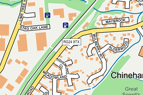 RG24 8TX map - OS OpenMap – Local (Ordnance Survey)