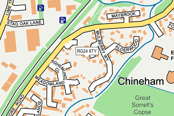 RG24 8TY map - OS OpenMap – Local (Ordnance Survey)