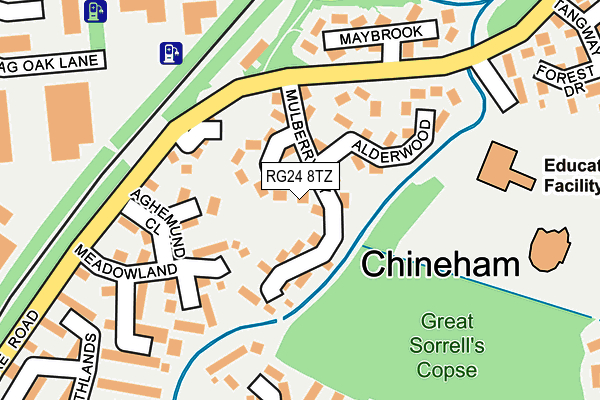 RG24 8TZ map - OS OpenMap – Local (Ordnance Survey)