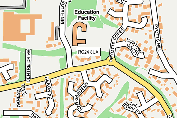 RG24 8UA map - OS OpenMap – Local (Ordnance Survey)