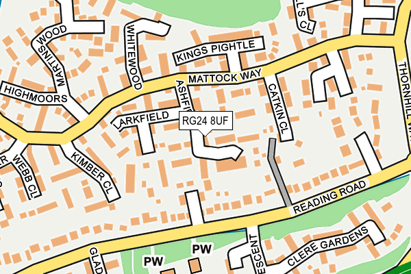 RG24 8UF map - OS OpenMap – Local (Ordnance Survey)