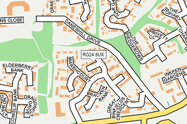 RG24 8UX map - OS OpenMap – Local (Ordnance Survey)