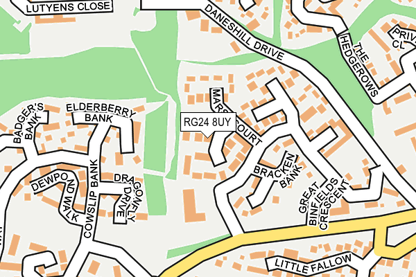 RG24 8UY map - OS OpenMap – Local (Ordnance Survey)