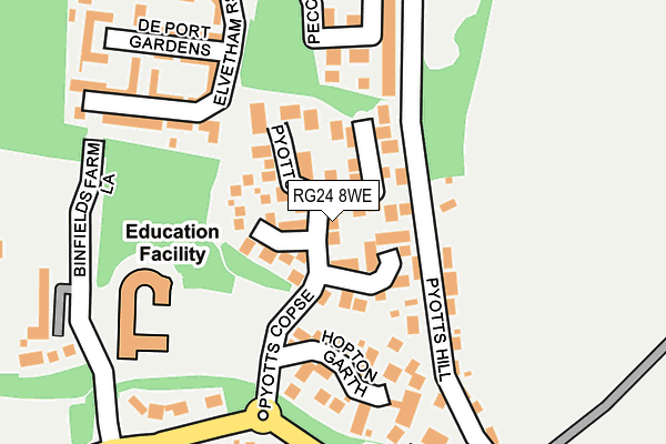 RG24 8WE map - OS OpenMap – Local (Ordnance Survey)