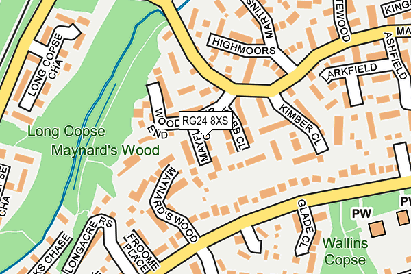 RG24 8XS map - OS OpenMap – Local (Ordnance Survey)