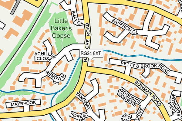 RG24 8XT map - OS OpenMap – Local (Ordnance Survey)