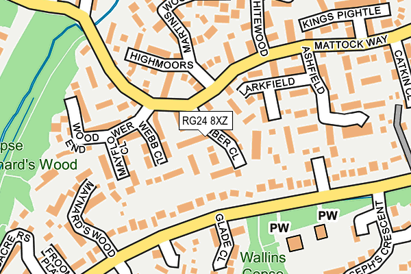 RG24 8XZ map - OS OpenMap – Local (Ordnance Survey)