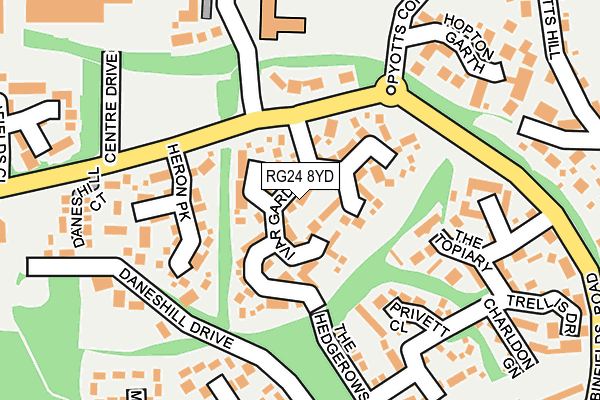 RG24 8YD map - OS OpenMap – Local (Ordnance Survey)