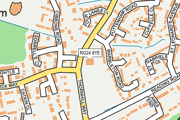 RG24 8YE map - OS OpenMap – Local (Ordnance Survey)