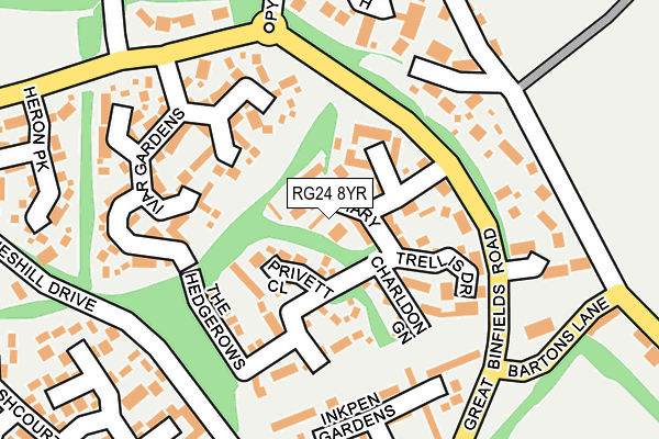 RG24 8YR map - OS OpenMap – Local (Ordnance Survey)