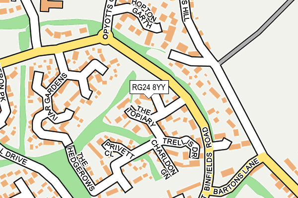 RG24 8YY map - OS OpenMap – Local (Ordnance Survey)