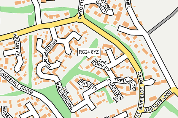 RG24 8YZ map - OS OpenMap – Local (Ordnance Survey)